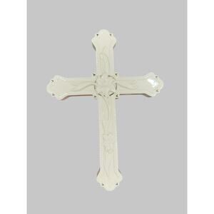 LENOX Ivory Porcelain Lily Cross w/Gold Trim, 9in - Perfect Shape - No‎ Box!
